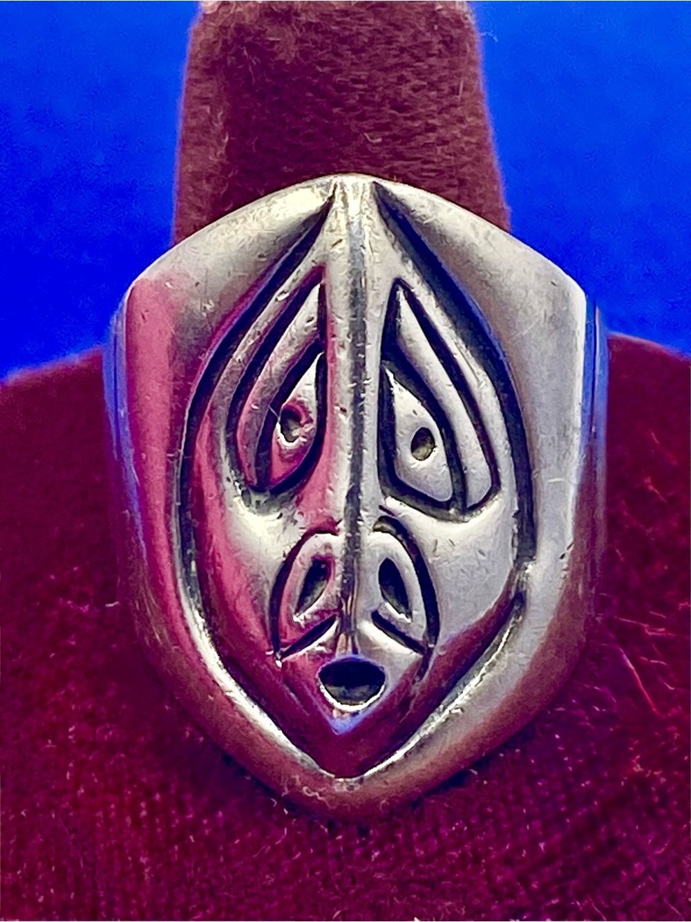 Sterling Silver Pacific Northwest Face Spirit Wind Ring